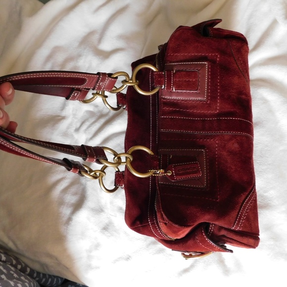 COACH Burgundy square/rectangle shoulder bag - Picture 2 of 6